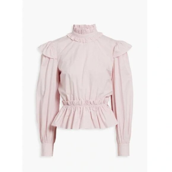 Ganni Pink Ruffled Blouse - Picture 1 of 13